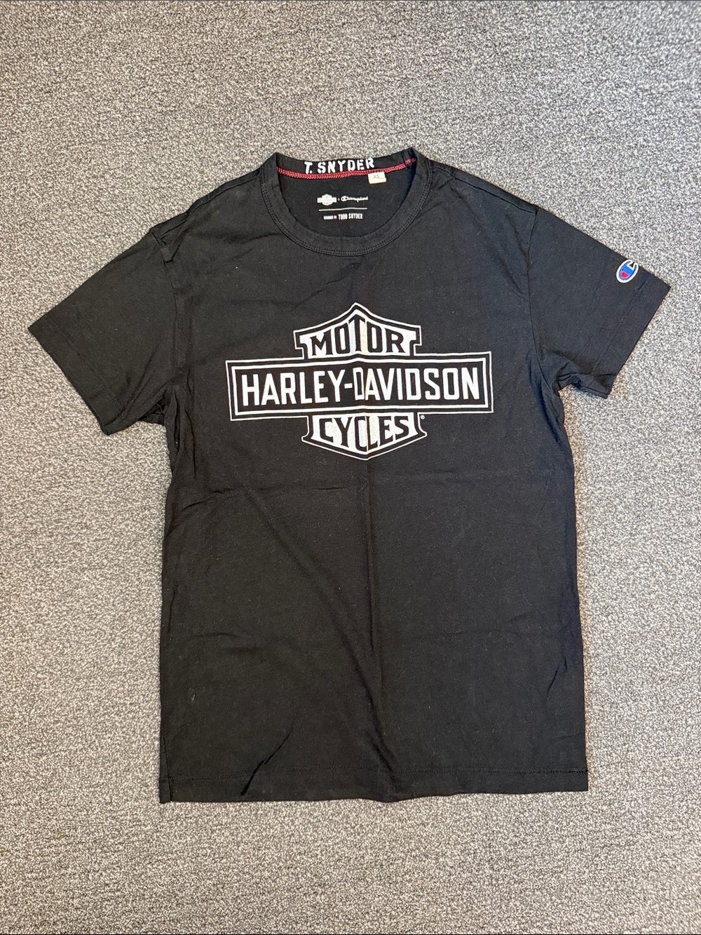 Harley-Davidson x Champion by Todd Snyder Harley Crest Tee in Blacktop
